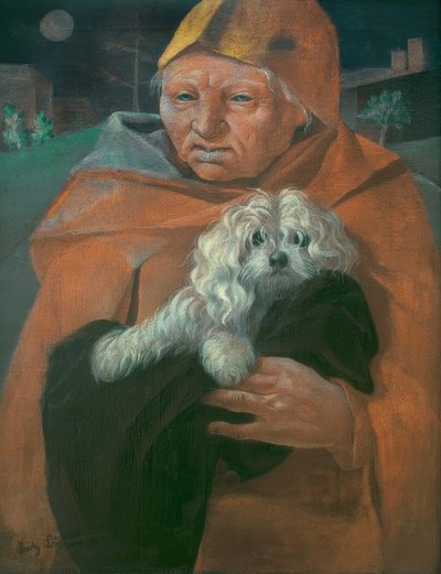 The Old Man with His Dog by Fritz Burmann