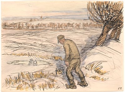 The Farmer by the Frozen Lake by Fritz Syberg