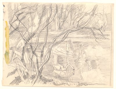 A Lake with Four Swans by Fritz Syberg