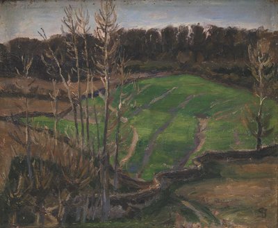 Landscape at Svanninge with Green Winter Crops by Fritz Syberg