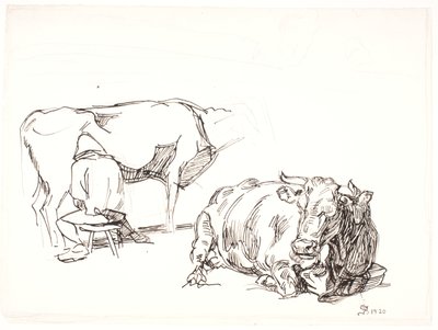 Milking by Fritz Syberg