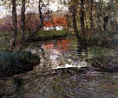 Building by the Riverside by Fritz Thaulow