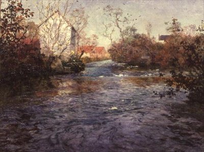 The Blue River of Amiens by Fritz Thaulow