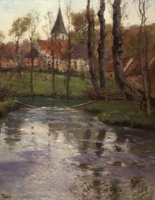 The Old Church by the River by Fritz Thaulow