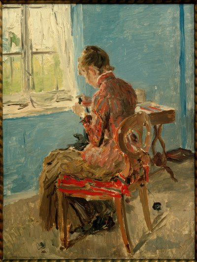 Seamstress at the Window by Fritz von Uhde