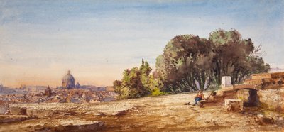 St Peters, Rome, from the Pincio by Gabriel Carelli