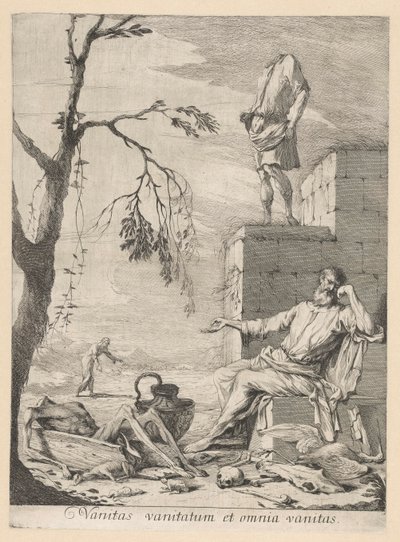 Mourning Philosopher Surrounded by Vanitas Symbolism by Gabriel Ehinger