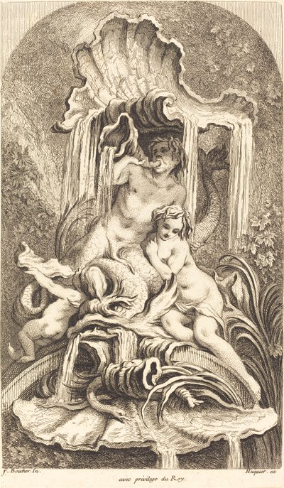 Triton and Nymph by Gabriel Huquier after François Boucher