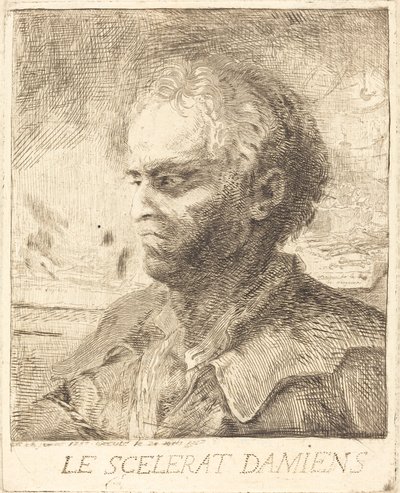 The Scoundrel Damiens by Gabriel Jacques de Saint Aubin