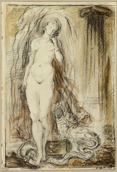 Pandora by Gabriel Jacques de Saint Aubin