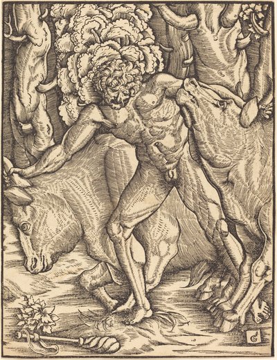 Hercules Carrying Off the Cattle of Geryon by Gabriel Salmon