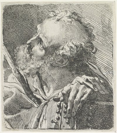 Head of a Saint with Rosary by Gaetano Gandolfi