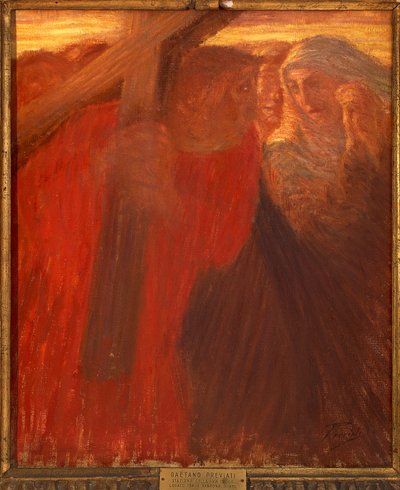 Meeting of pious women, Stations of Cross by Gaetano Previati