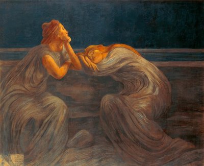 Nocturne, 1908, by Gaetano Previati (1852–1920) by Gaetano Previati