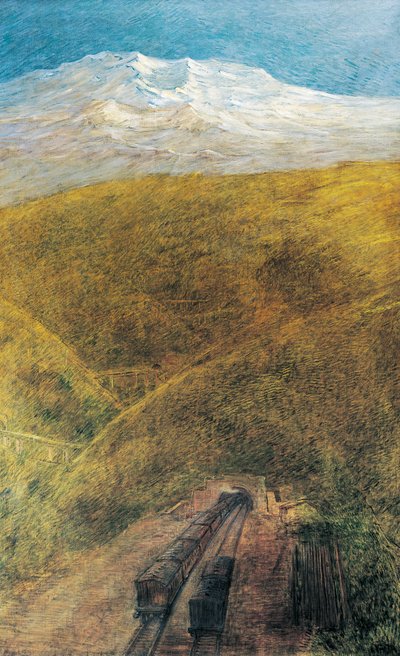 Tunnel in Alps by Gaetano Previati