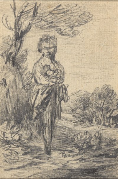 Standing Female Figure in a Landscape by Gainsborough Dupont