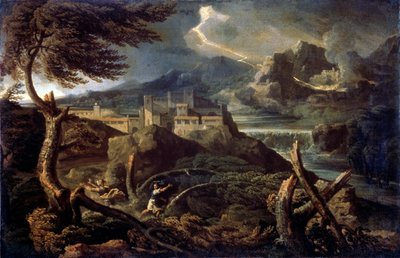 Landscape with Lightning by Gaspard Dughet