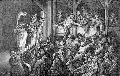 The Penny Gaff, 1872 by Gauchard Brunier