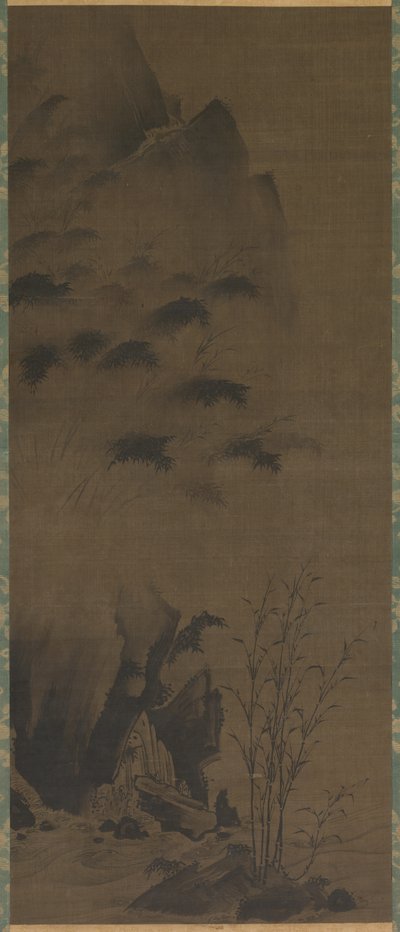 Bamboo in Rain, early 1500s by Genga