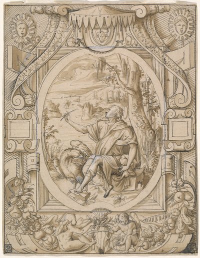 Saint John on Patmos by Geoffroy Dumoûtier