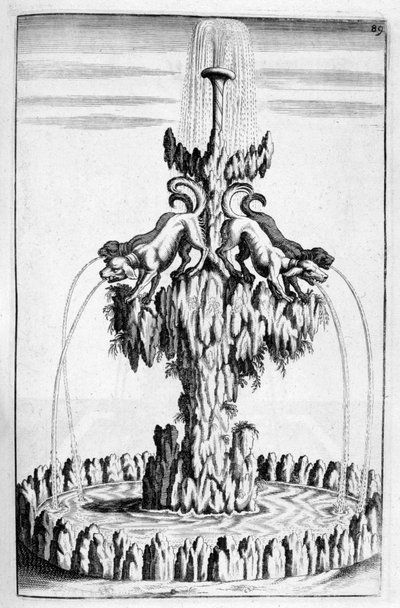 Fountain with Dog Design by Georg Andreas Bockler