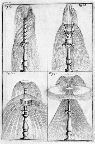 Ornamental fountain design by Georg Andreas Bockler