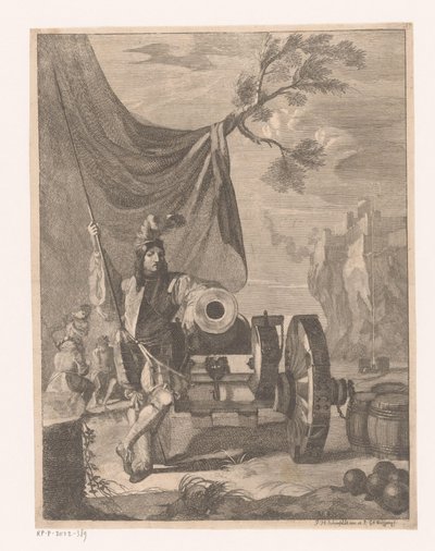 Gunner by a Cannon by Georg Andreas Wolfgang