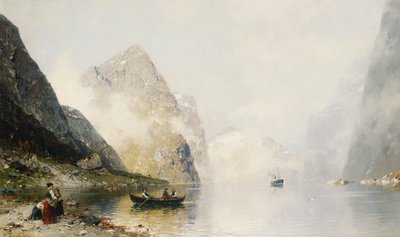 A Fjord Scene by Georg Anton Rasmussen
