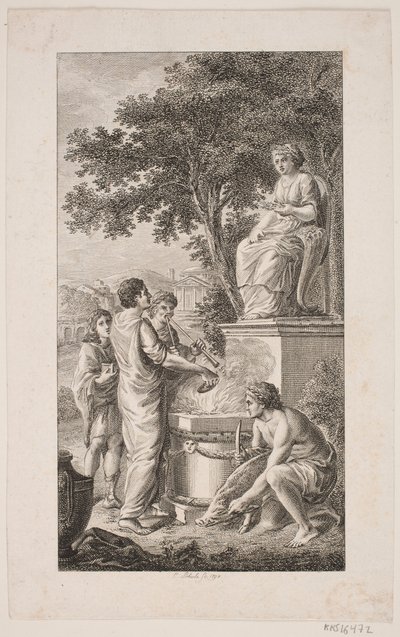 Illustration with Sacrificial Scene by Georg Christian Schule