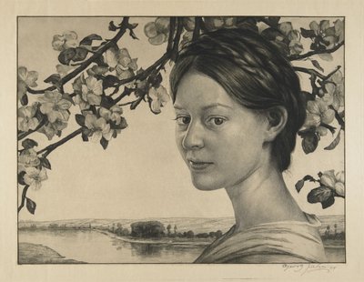 Maiden with Flowers by Georg Jahn