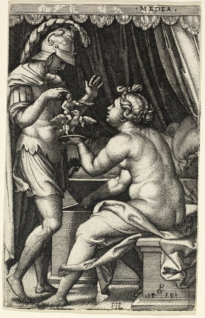 Medea and Jason, from Greek Heroines by Georg Pencz