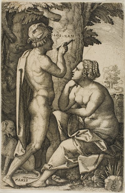 Paris and Oenone, from Greek Heroines by Georg Pencz