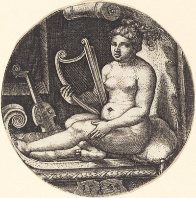 Woman with a Harp by Georg Pencz
