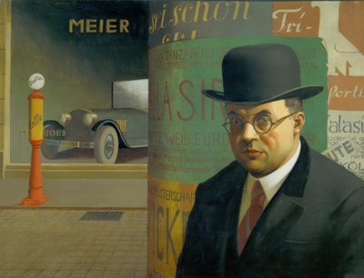 Self-Portrait in Front of the Advertising Column by Georg Scholz