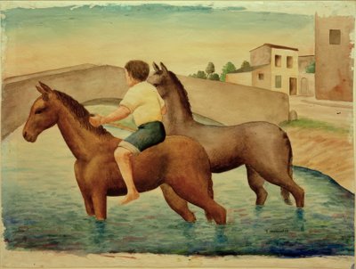 Horse Bathing by Georg Schrimpf