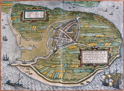 Brielle, Netherlands by Georg and Hogenberg Franz (1535 90) Braun