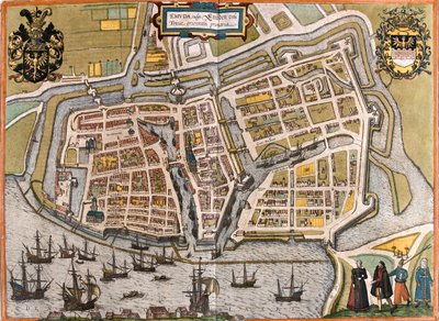 Emden, Germany by Georg and Hogenberg Franz (1535 90) Braun