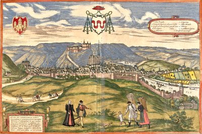 Huy, Belgium by Georg and Hogenberg Franz (1535 90) Braun