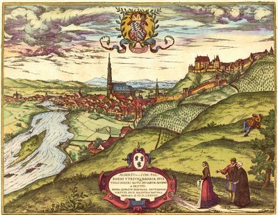 Landshut, Germany by Georg and Hogenberg Franz (1535 90) Braun
