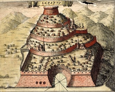 Lepanto, Greece by Georg and Hogenberg Franz (1535 90) Braun