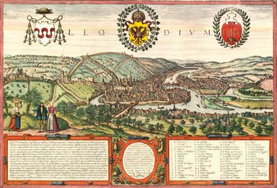 Liege, Belgium by Georg and Hogenberg Franz (1535 90) Braun