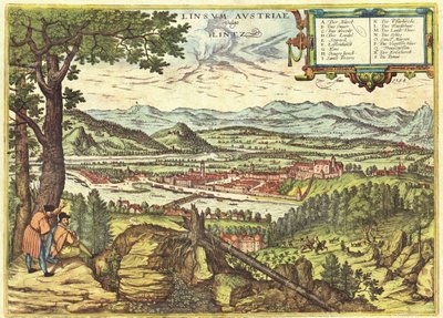 Linz, Austria by Georg and Hogenberg Franz (1535 90) Braun