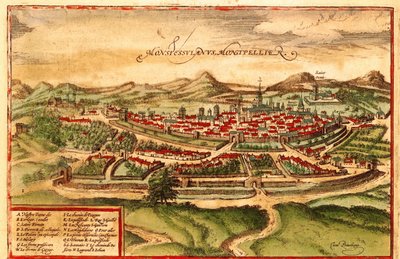 Montpellier, France by Georg and Hogenberg Franz (1535 90) Braun