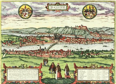 Passau, Germany by Georg and Hogenberg Franz (1535 90) Braun