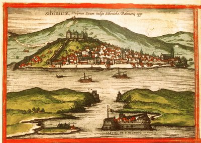 Sibenik, Croatia by Georg and Hogenberg Franz (1535 90) Braun