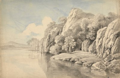 River Bank With High Rocks by George Barret