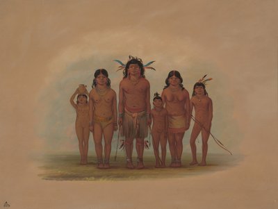 A Connibo Indian Family by George Catlin