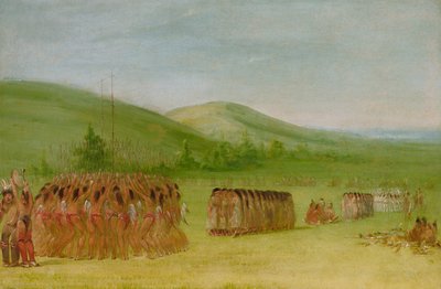 Ball-play Dance, Choctaw, 1834-1835 by George Catlin