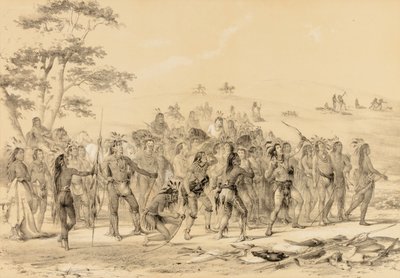 Braves Shooting Arrows--A Competition--no. 24 by George Catlin