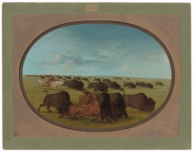 Buffalo Chase, with Accidents by George Catlin